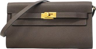 Herm&egrave;s Chocolat Epsom Leather Chain/Shoulder Wallet (Pre-Owned)