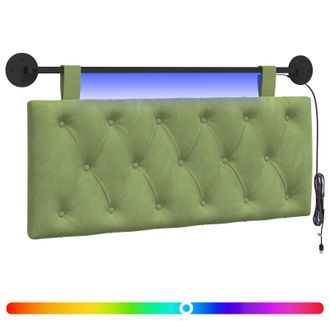 vidaXL Cabecero Colgante Con Luz Led Verde Claro Terciopelo Vidaxl