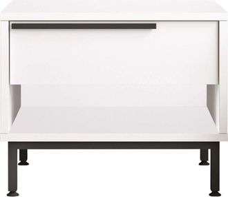 Mobili Rebecca Mobili Rebecca - Mesita De Noche 1 Caj&oacute;n Rebecca Mobili Sabbar 53,5x42,5x44,5 Tablero De Part&iacute;culas Hierro Blanco Gris Oscuro Moderno