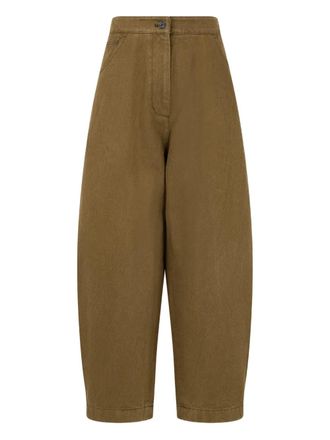 TOMBOY elastic-waist tapered trousers - women - Cotton - S - Brown