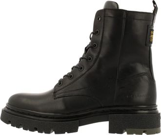 G-Star Stoere Leren Enkellaars met Veters - Dames - Veterlaarzen - Zwart - 36 EU - Leer - Schoenen