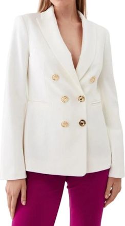 Pinko Double-breasted Blazer - Dames - Blazers - Wit - L - Jassen