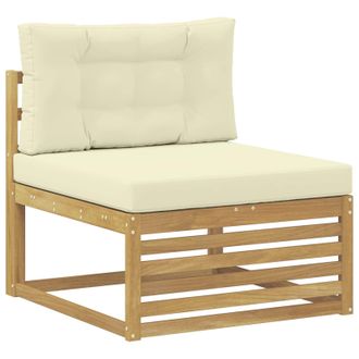 vidaXL Sof&aacute; Intermedio De Exterior Madera De Acacia S&oacute;lida Blanco Vidaxl