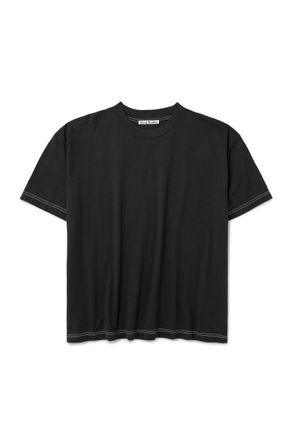 Acne Studios Topstitched Logo-Embroidered Cotton-Jersey T-Shirt