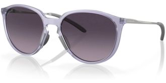 Oakley Womens Sielo Round Frame Sunglasses In Matte Lilac - Gradient Prizm Grey