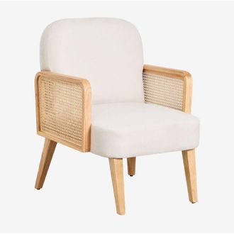Sklum Sklum - Pack De 2 Sillones En Madera De Caucho Y Rat&aacute;n Icon
