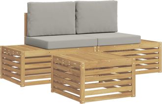 vidaXL Conjunto De Sof&aacute;s De Exterior 4 Pieza Vidaxl