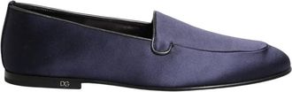 Dolce & Gabbana Logo Plaque Loafers - Heren - Loafers - Blauw - 44 EU - Leer - Schoenen