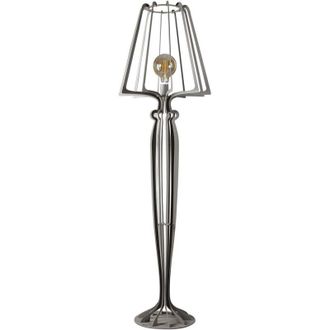 Arti e Mestieri Lampada da terra Minerva &Oslash;38x166 cm in ferro stile reticolato Design moderno con interruttore a pedale Attacco E27 Made in Italy Fango