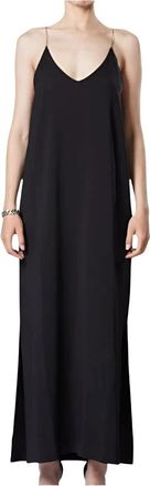 Thom Krom Zwarte jurk met kettingdetails - Dames - Maxi kleedjes - Zwart - S - Kleedjes