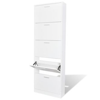 vidaXL Mueble Zapatero Blanco Con 5 Compartimentos Vidaxl