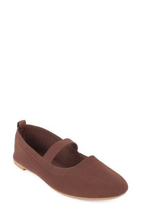 Elie Tahari Ambrosia Knit Mary Jane Flat in Dark Brown at Nordstrom, Size 5.5
