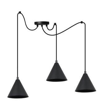 OEM L&aacute;mpara Colgante Soho Spider Negra De 3 Patillas, 14 Cm, E14