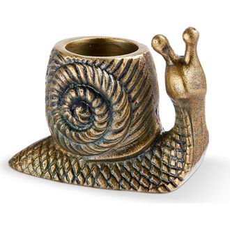 Tag Garden Snail Tealight Antique Brass Aluminum Spring in Gold at Nordstrom