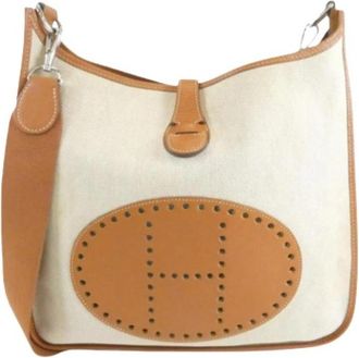 Herm&egrave;s Pre-owned Evelyne Schoudertas - Dames - Vintage Schoudertas - Beige - ONE Size - Leer - Vintage