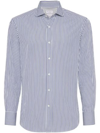Brunello Cucinelli Camicia a righe - Blu