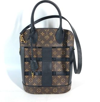 Louis Vuitton Black Brown Monogram Shoulder Bag Tote Bag (Pre-Owned)