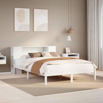 Berkfield Home Bookcase Bed without Mattress White 135x190 cm Double Solid Wood Pine