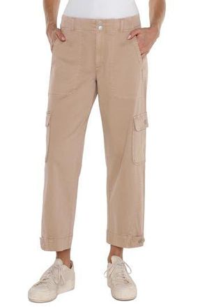 Liverpool L.A. Utility Stretch Twill Crop Cargo Pants in Biscuit Tan at Nordstrom Rack, Size 14