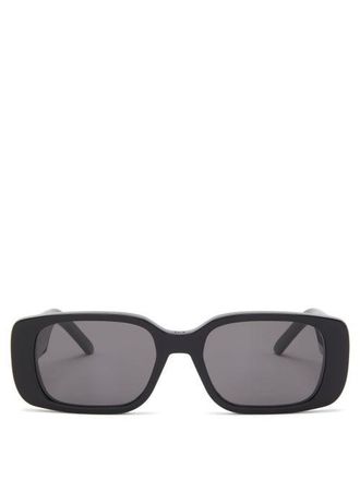 Dior Dior - Wildior S2u Rectangular Acetate Sunglasses - Womens - Black - ONE SIZE
