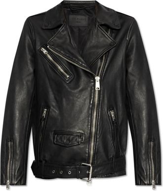 AllSaints Leren jas Billie - Dames - Leren en Su&egrave;de Jassen - Zwart - L - Jassen