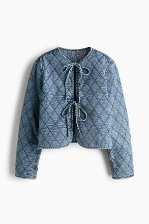 H&M Reversible Denim Jacket in Denim Blue/floral at Nordstrom, Size Xx-Large