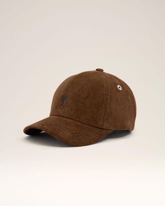 Ami Ami Paris - Brown corduroy cotton cap with Ami de Coeur Brown - Size: OS - Unisex