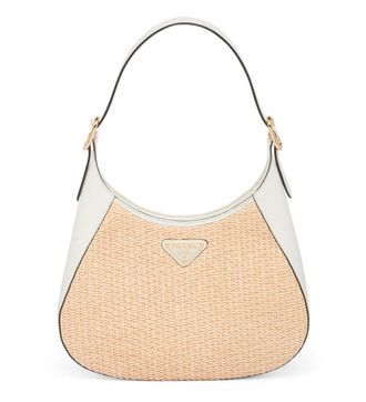 Prada Natural Raffia Cleo Shoulder Bag