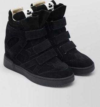 Isabel Marant suede leather high-top wedge sneakers