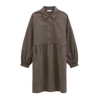 Marc O'Polo Flanellen Jurk - Dames - Jurken - Bruin - Maat: XS Flanel