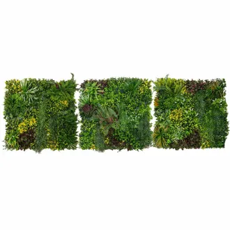 MonsterShop Cassia Artificial Wall Tile x 3 - 100cm x 100cm in Green | Size: 100 cm x 100 cm