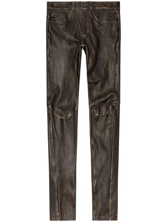Diesel P-Nash-Leat leather pants - men - Lamb Skin - 50 - Brown