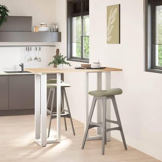 Berkfield Home Bar Table Legs T-Shaped&not;2 pcs White 50x35x(110-111) cm Steel