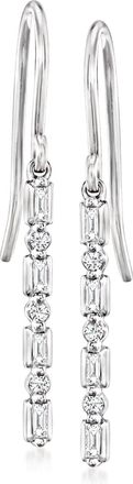 RS Pure by Ross-Simons Diamond Linear Drop Earrings in Sterling Silver