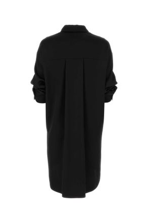 Loewe Womens Black Satin Shirt Dress Exterior: Silk Abiti
