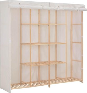vidaXL Armario De Tela Blanco 173x40x170 Cm Vidaxl