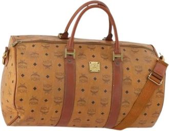 MCM Pre-owned Weekend Bags, female, Brown, Size: ONE SIZE Pre-owned Boston Bag