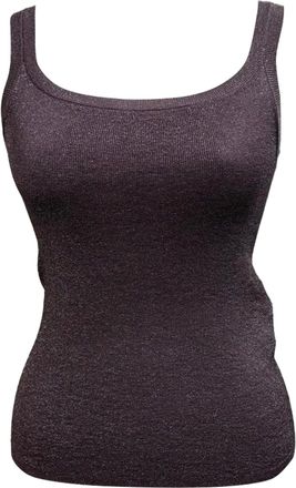 Max Mara Metallic Tan Top in Violet Viscose