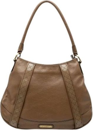 Burberry Pre-owned Shoulder Bag - Dames - Vintage Schoudertas - Bruin - ONE Size - Leer - Vintage