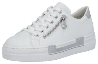Rieker Plateausneaker RIEKER, Damen, Gr. 35, weiss (wei&szlig;), Lederimitat, Schuhe Plateausneaker, mit Zierreissverschluss seitlich, Freizeitschuh, Halbschuh, Sc