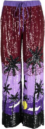P.A.R.O.S.H. sequin-embellished trousers - women - Viscose/Viscose/PVC - S - Purple