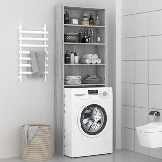 vidaXL Armario De Lavadora Gris Sonoma 64x24x190 Cm Vidaxl