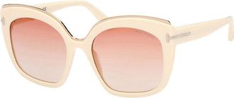 Tom Ford Butterfly Full Rim, With A Shiny Ivory With Rose Gold Frame And Gradient Bordeaux Lens