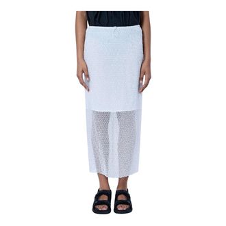 Cecilie Bahnsen Dames, Rokken, Wit, Maat: 2XS Katoen