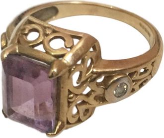 Bespoke vintage amethyst and white diamond ring