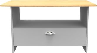 Welcome Furniture Westminster Ready Assembled Bottom Drawer Coffee Table In Grey Matt & Riviera Oak - Welcome Furniture | TJ Hughes
