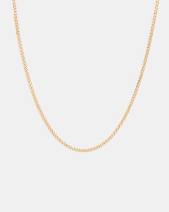 AllSaints Brass Halle Curb Chain Necklace, Size: One Size
