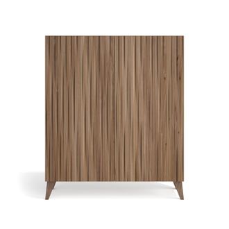 HERDASA Zapatero melamina nogal puertas efecto vallado nogal 109x90x27cm