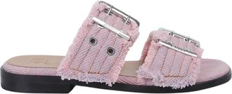 Ganni Feminine Sandalen met Twee Banden en Gesp - Dames - Sandalen - Roze - 37 EU - Katoen - Schoenen