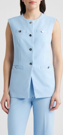 Anne Klein Button-Up Four-Pocket Vest in Lakeshore at Nordstrom, Size 10